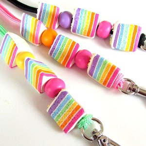 Lanyard - Rainbow Cake Lanyard - Nurse Lanyard - Office - Handmade Comfortable - Australian Made - Teacher Lanyard - Safety breakaway