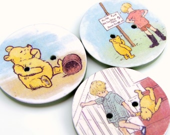 Handmade Winnie the Pooh Buttons - Hundred Acre Woods
