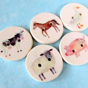 Farm Animal Buttons