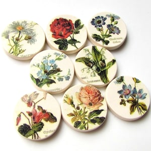 Vintage Garden buttons - handmade