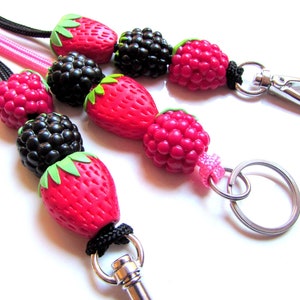 Berries Lanyard - Berry Lanyard - Nurse Lanyard - Office - Key - Handmade - Comfortable - Australian Made - Teacher Lanyard - Strawberry