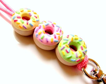 Rainbow Sprinkles Doughnut Lanyard