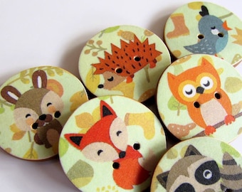 Autumn Animal Buttons