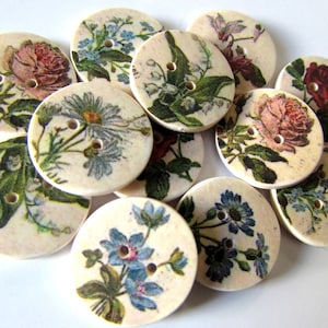 Vintage Garden buttons - 1" (25mm) handmade in Australia