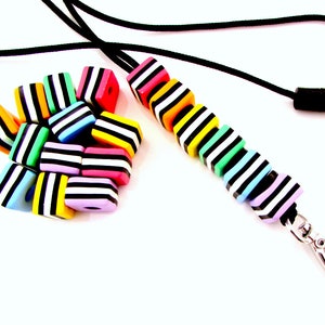 Rainbow Lanyard Liquorice Allsorts Nurse Lanyard Office Key Handmade Comfortable Australian Made Teacher image 2