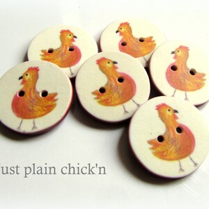Chicken Buttons - 18mm, 22mm or 24mm - 2/3", 7/8" or 1" - Australian Made - Handcrafted - Hen Buttons - Chooks - Farmyard - Chicken on nest image 3