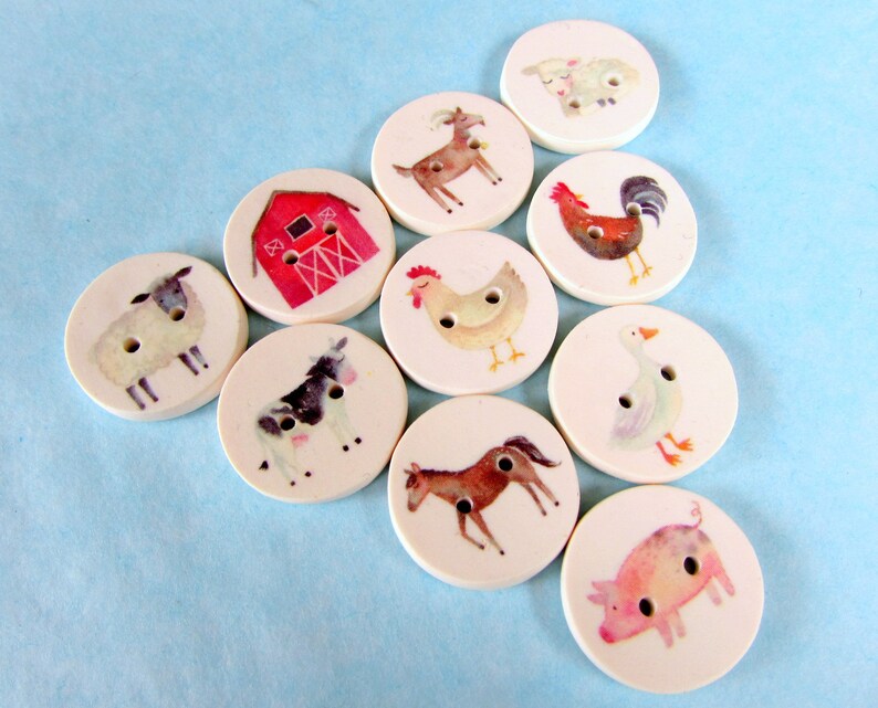 Farm Animal Buttons 18mm 22mm 1 25mm Australian Etsy
