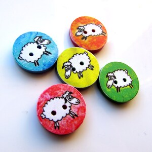 Sheep Buttons Rainbow Buttons Handmade Buttons for Knitters Pink ...