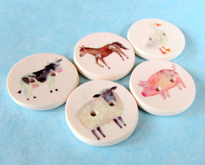 Farm Animal Buttons 18mm 22mm 1 25mm Australian Etsy