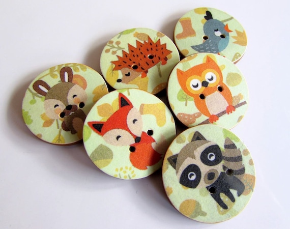 Autumn Animal Buttons