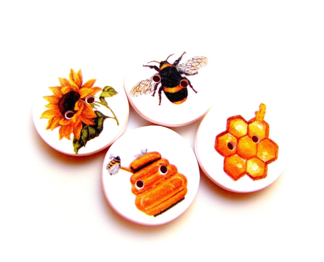 Bees and Honey Buttons 19mm 22mm 1 25mm Australian Etsy