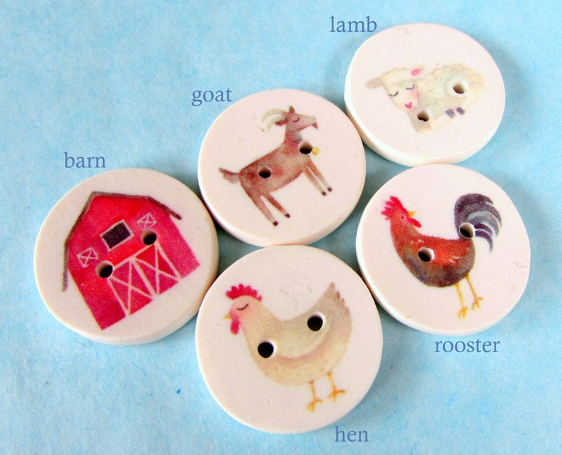 Farm Animal Buttons 18mm 22mm 1 25mm Australian Etsy