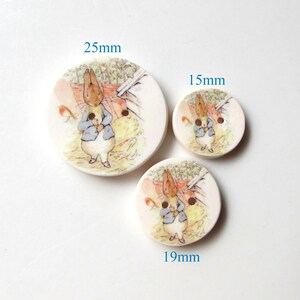 Peter Rabbit buttons Beatrix Potter 1 buttons Kid's Buttons Cute Buttons Storybook Buttons Rabbit Buttons Focal Handmade image 5
