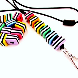 Rainbow Lanyard Liquorice Allsorts Nurse Lanyard Office Key Handmade Comfortable Australian Made Teacher image 5