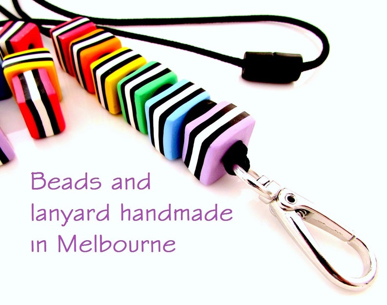 Rainbow Lanyard Liquorice Allsorts Nurse Lanyard Office Key Handmade Comfortable Australian Made Teacher image 3