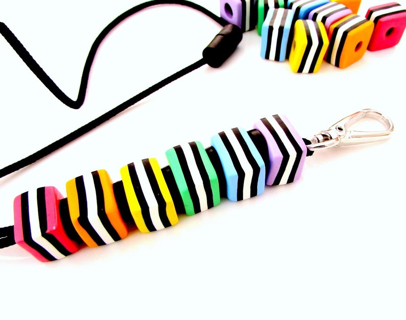 Rainbow Lanyard Liquorice Allsorts Nurse Lanyard Office Key Handmade Comfortable Australian Made Teacher image 4