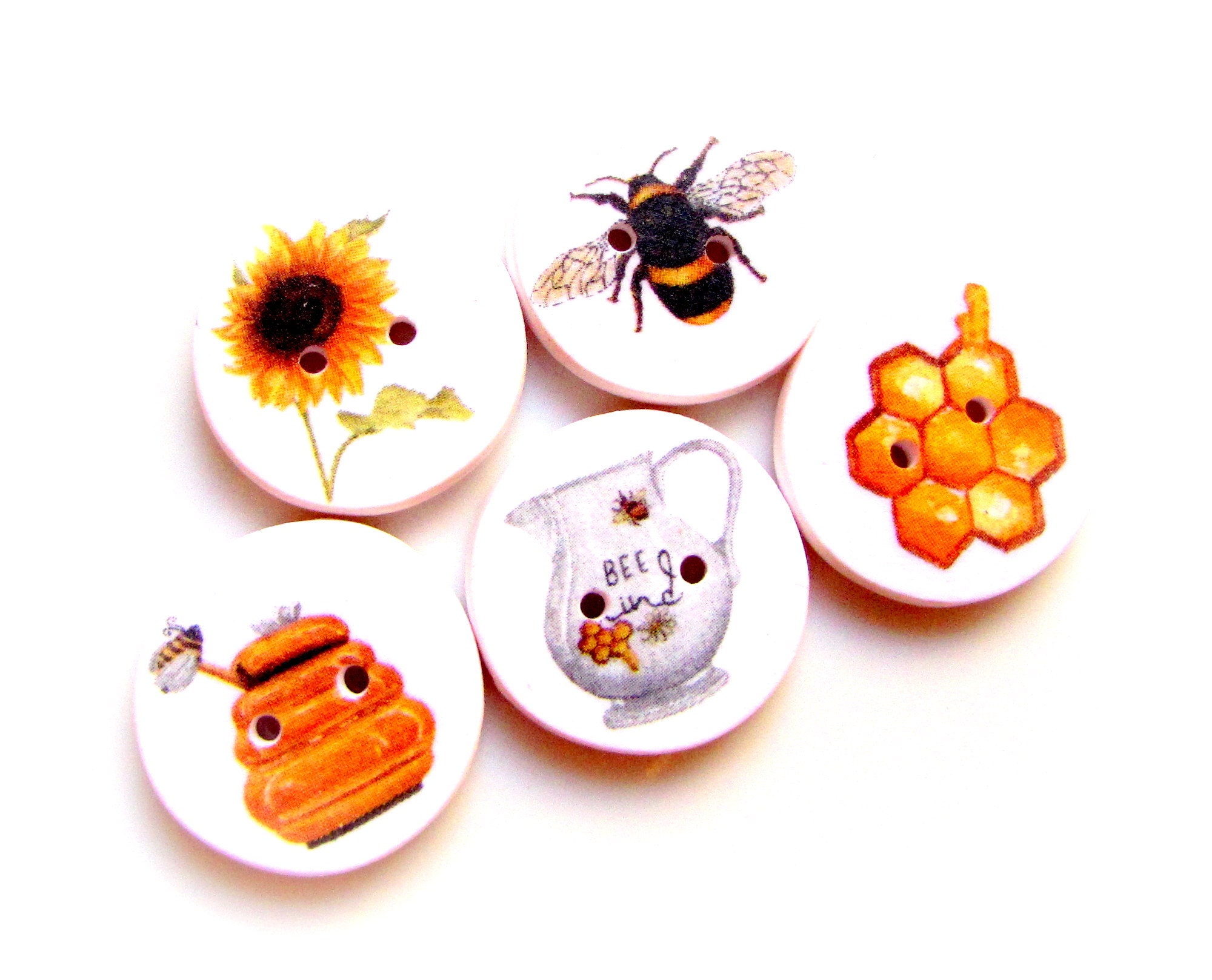 Bees and Honey Buttons 19mm 22mm 1 25mm Australian Etsy