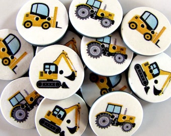 Tractor buttons - Digger buttons - Truck buttons - 18mm - boy buttons - handmade buttons - Australia - buttons for boys - cute buttons