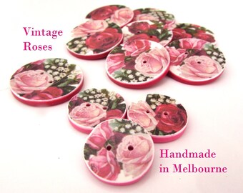 Vintage Roses buttons