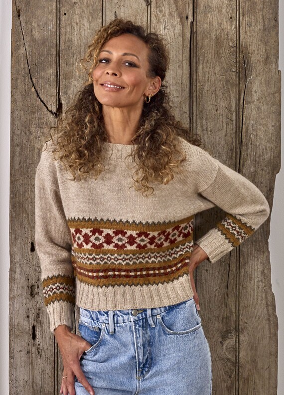 Fair isle cheap cropped sweater