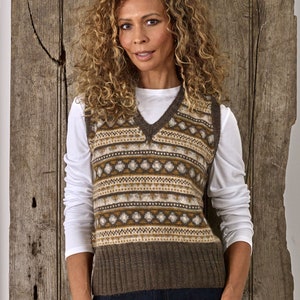 Knitting PATTERN - Fair Isle Vest / Fair Isle Tank / Modern Fair Isle Sleeveless Top
