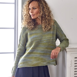 Knitting PATTERN - Boxy Sweater / Textured Knit Sweater / Modern Boxy Shaped Jumper