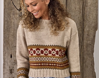 Knitting PATTERN - Fair Isle Sweater / Cropped Sweater / Modern Fair Isle Jumper