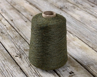 Yarn on the cone - 100% Superfine Alpaca 4 ply - Colour Fern C313, 500g