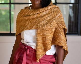 Knitting PATTERN - Matilija Shawl, Asymmetrical Shawl in 4 Ply Yarn