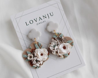 Autumn florals - Lotte, handmade floral earrings