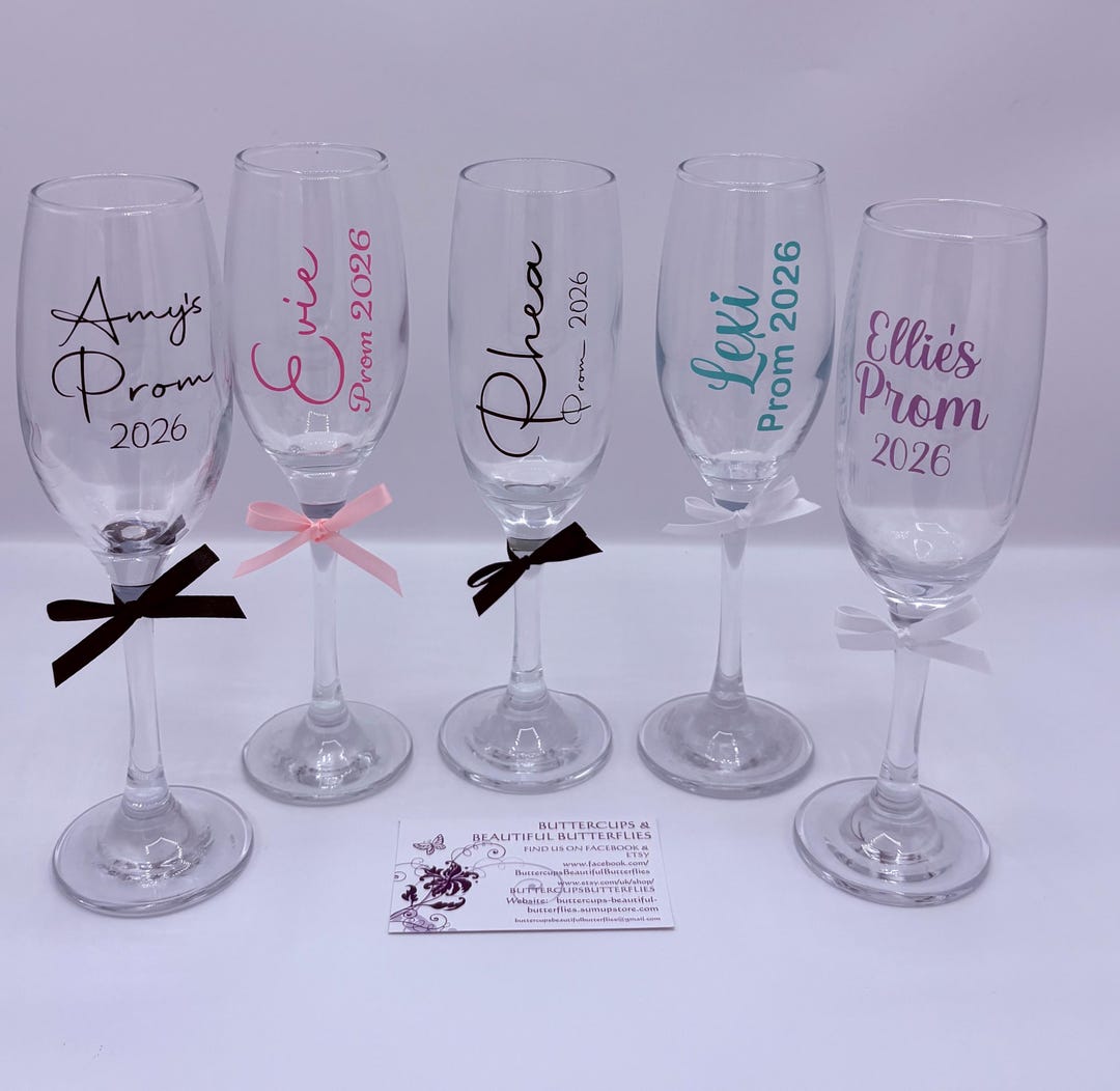 Prom Flutes Personalised Prom Champagne Flutes/glass & Gift Box - Etsy UK