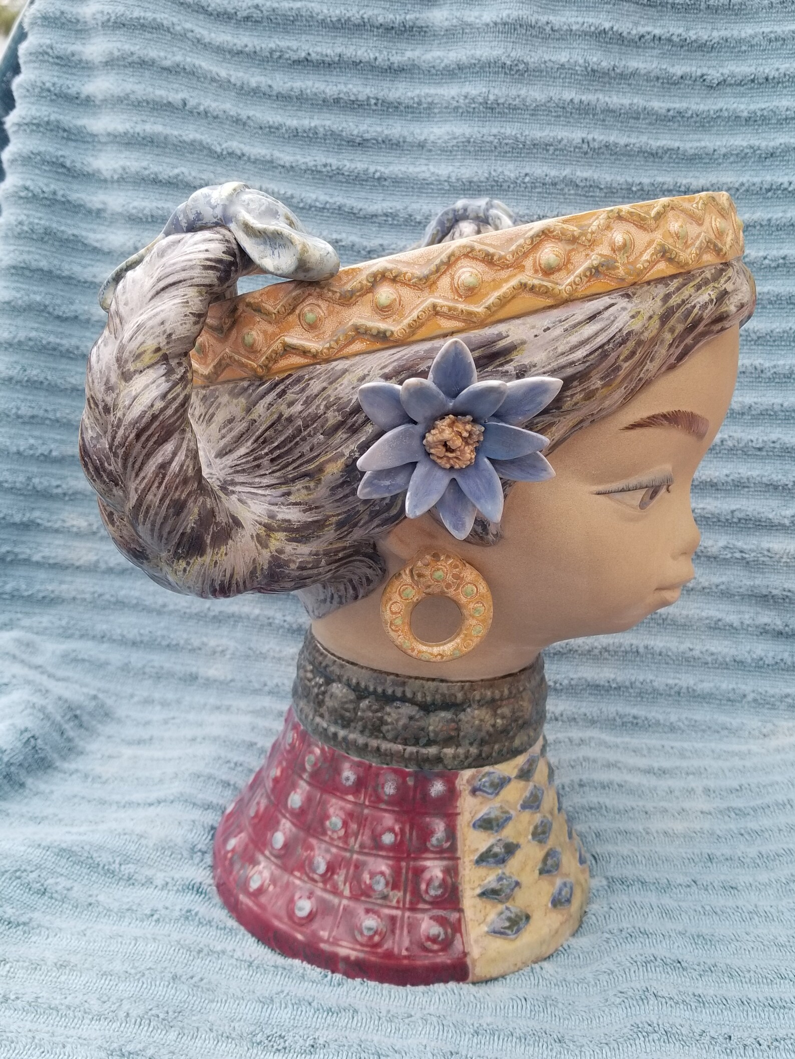 Lladro Byzantine Girl's Head / Vase in Gres Finish Etsy