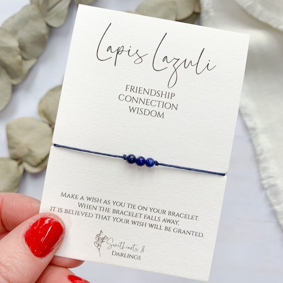Lapis Lazuli Wish Bracelet * Lapis Lazuli Jewellery * Gemstone Jewellery * Lapis Lazuli Crystal Bracelet * Lapis Lazuli Bracelet