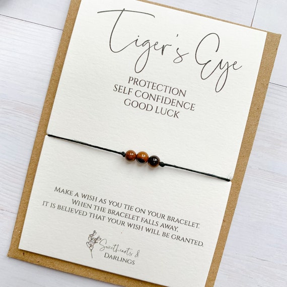 Tiger's Eye Wish Bracelet, Miniature Crystal Wish Bracelet, Tiger's Eye Jewellery, Crystal Jewellery, Tiger's Eye Bracelet