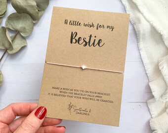 Un piccolo augurio per la mia Bestie • Braccialetto dei desideri dei  migliori amici • Regalo di Natale dei migliori amici • Braccialetto  dell'amicizia ...