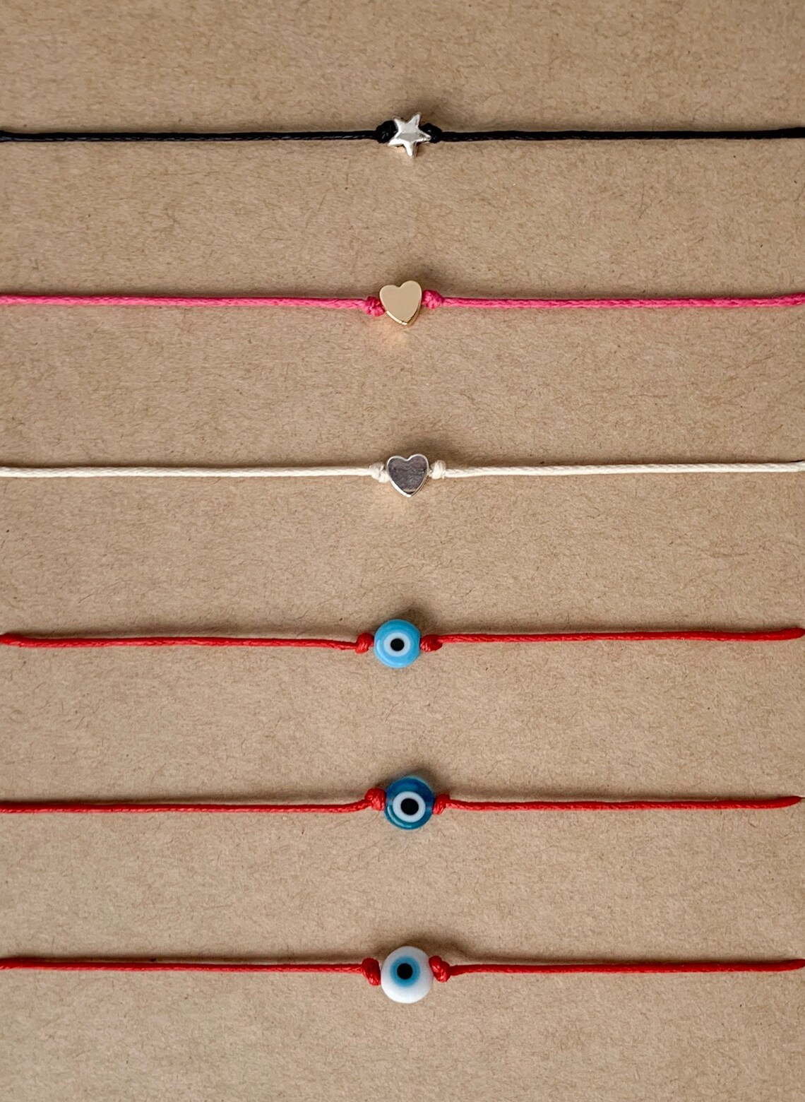 COLORFUL BLING Evil Eye Wish Bracelet Set - 2pcs Adjustable Handmade Cord Bracelets For Protection & Luck - View #4