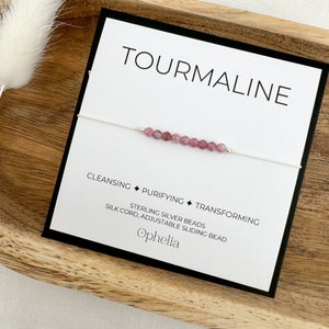 Tourmaline Silk Bracelet • Adjustable Tourmaline Bracelet • Tourmaline Jewellery • Tourmaline Bracelet • October Birthstone Bracelet