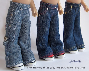 Sewing Pattern: Sneaker-Cut Jeans for 7.5" Riley Kish