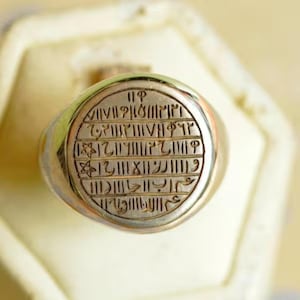 Rare Islamic Amulet Talisman Signet Ring, Protection Ring, Impress Woman, Love Success, EvilEye Ring, Financial Success, Silver Signet Ring