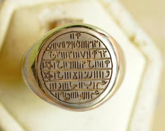 Rare Islamic Amulet Talisman Signet Ring, Protection Ring, Impress Woman, Love Success, EvilEye Ring, Financial Success, Silver Signet Ring