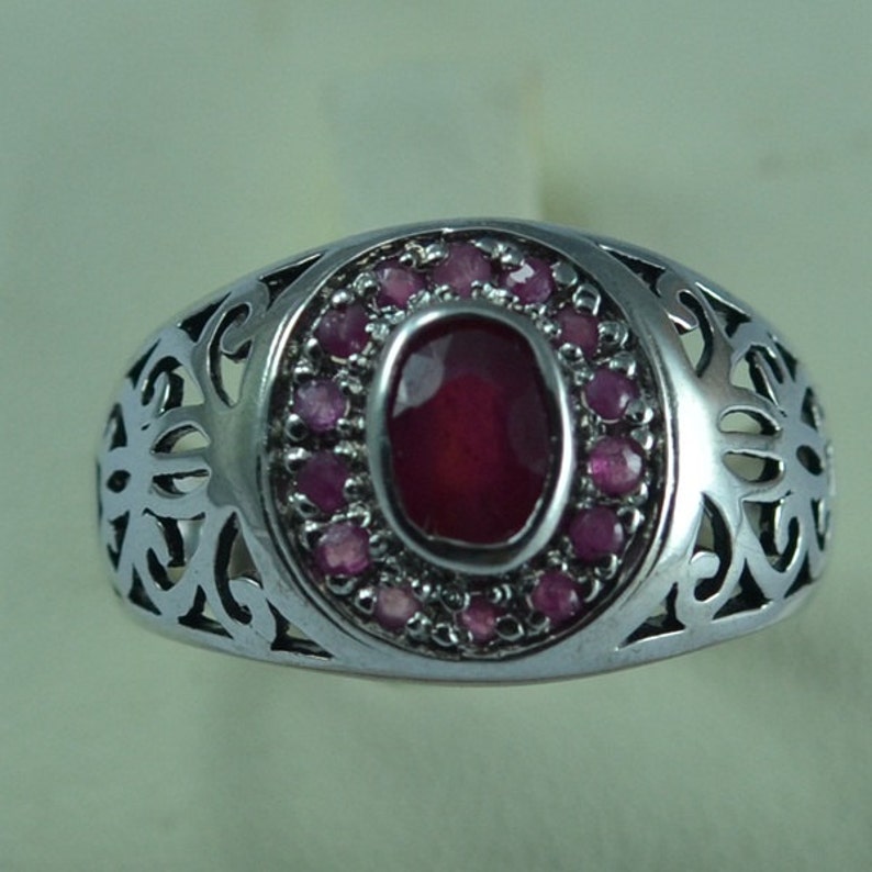 Sterling Silver 925 Natural Ruby Men Ring & Ruby setting | Etsy