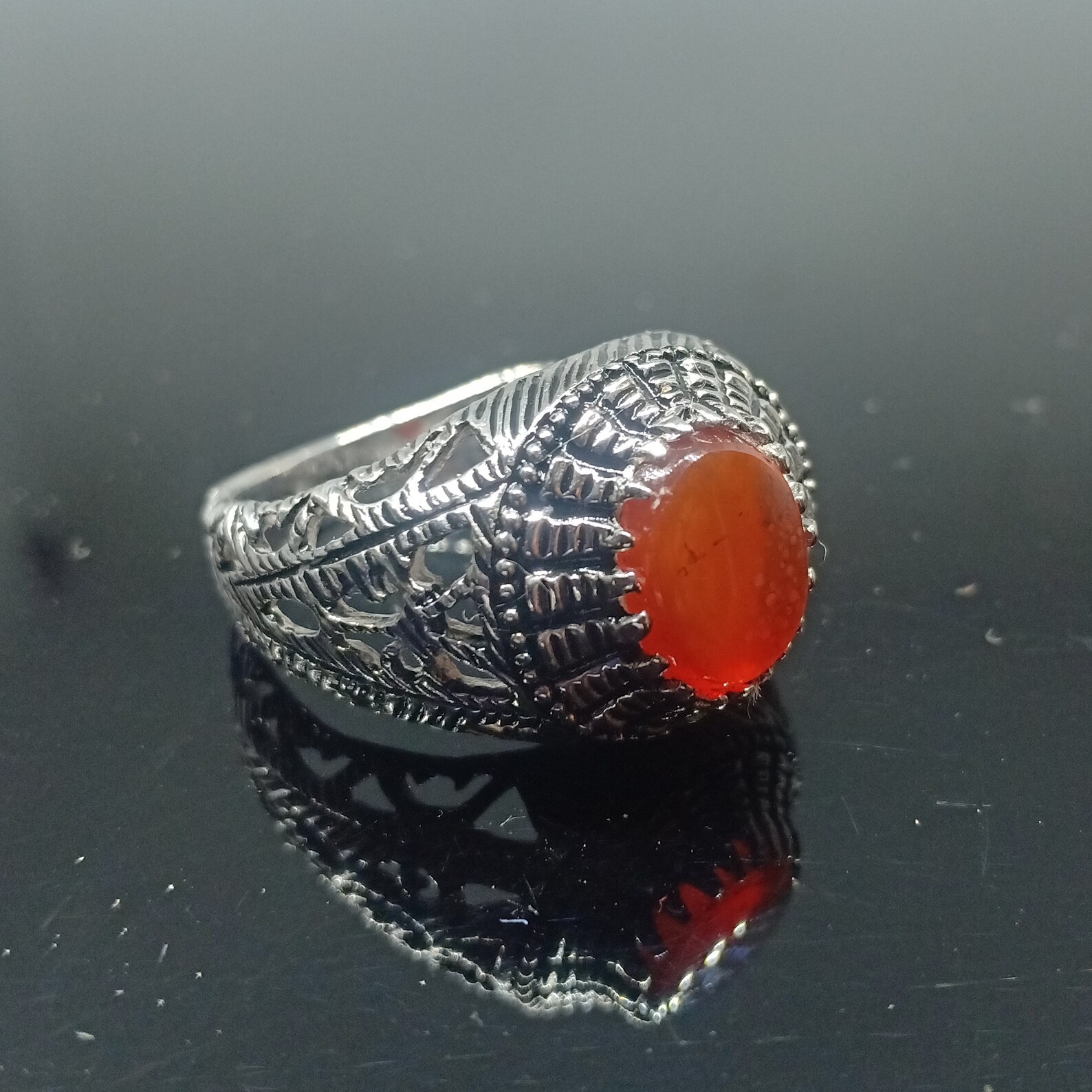 Natural Aqeeq Ring Sterling Silver Sunnah Ring Agate Ring Etsy
