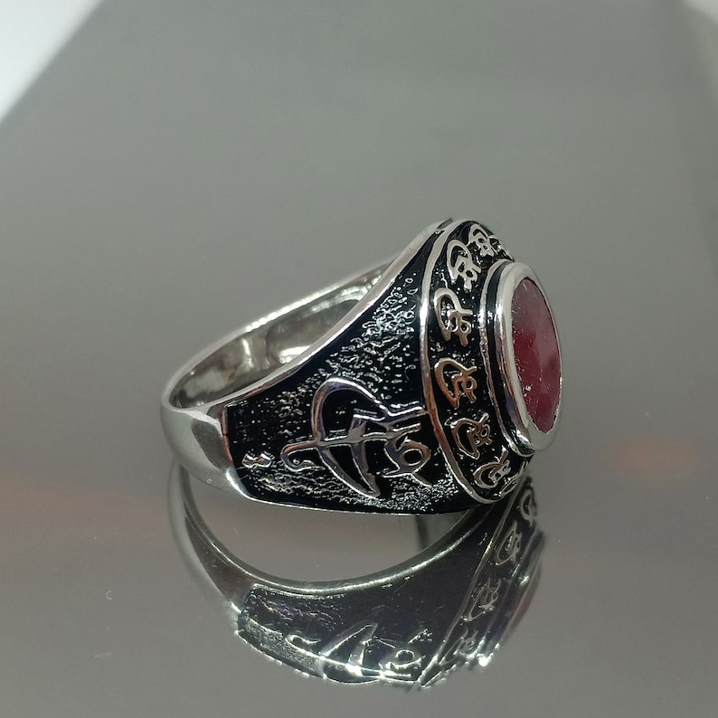 Islamic Shia Ring Ya Ali Calligraphy Genuine Ruby Ring for Etsy