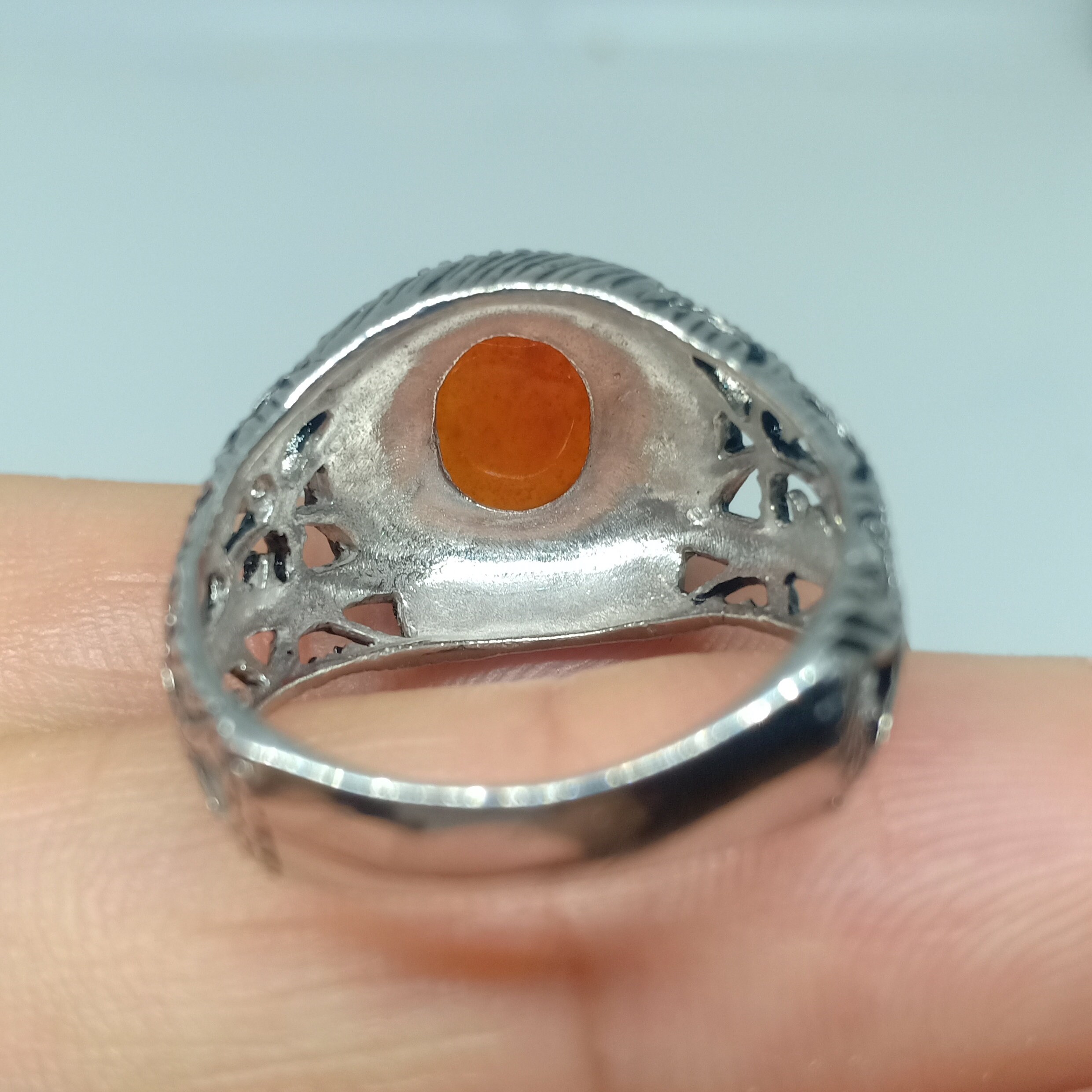 Natural Aqeeq Ring Sterling Silver Sunnah Ring Agate Ring Etsy