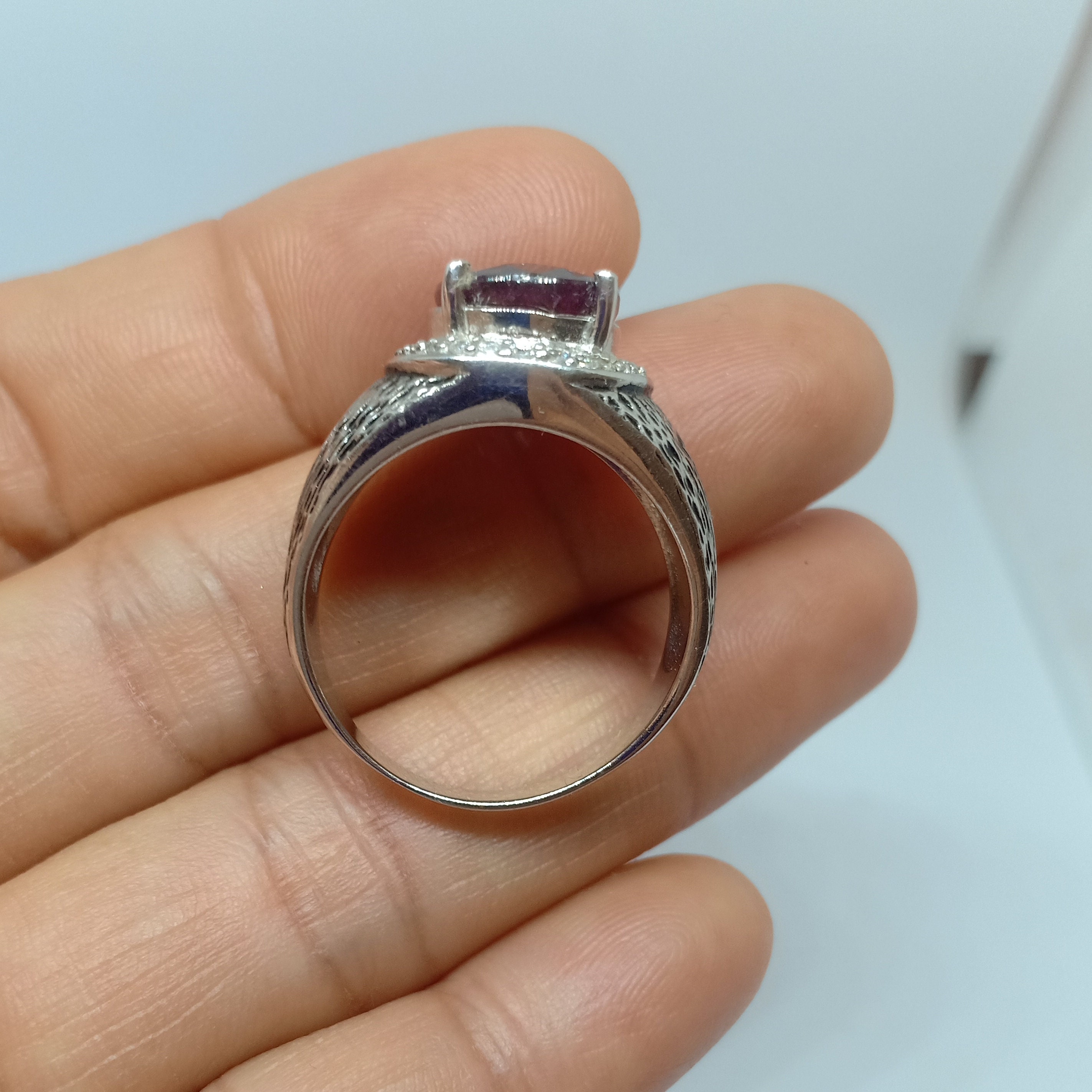 Genuine Ruby Mens Ring Ruby Ring Sterling Silver Single | Etsy