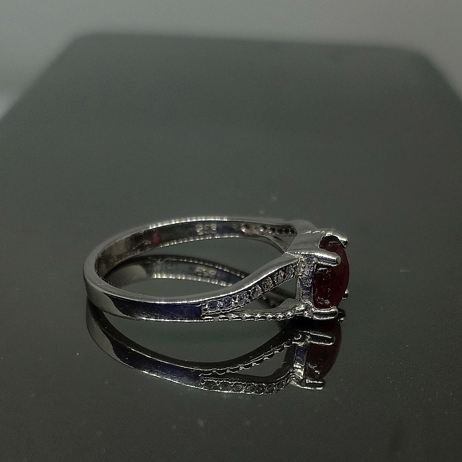 Genuine Ruby Ring Silver Ruby Ring Round Cut Ruby Ring | Etsy