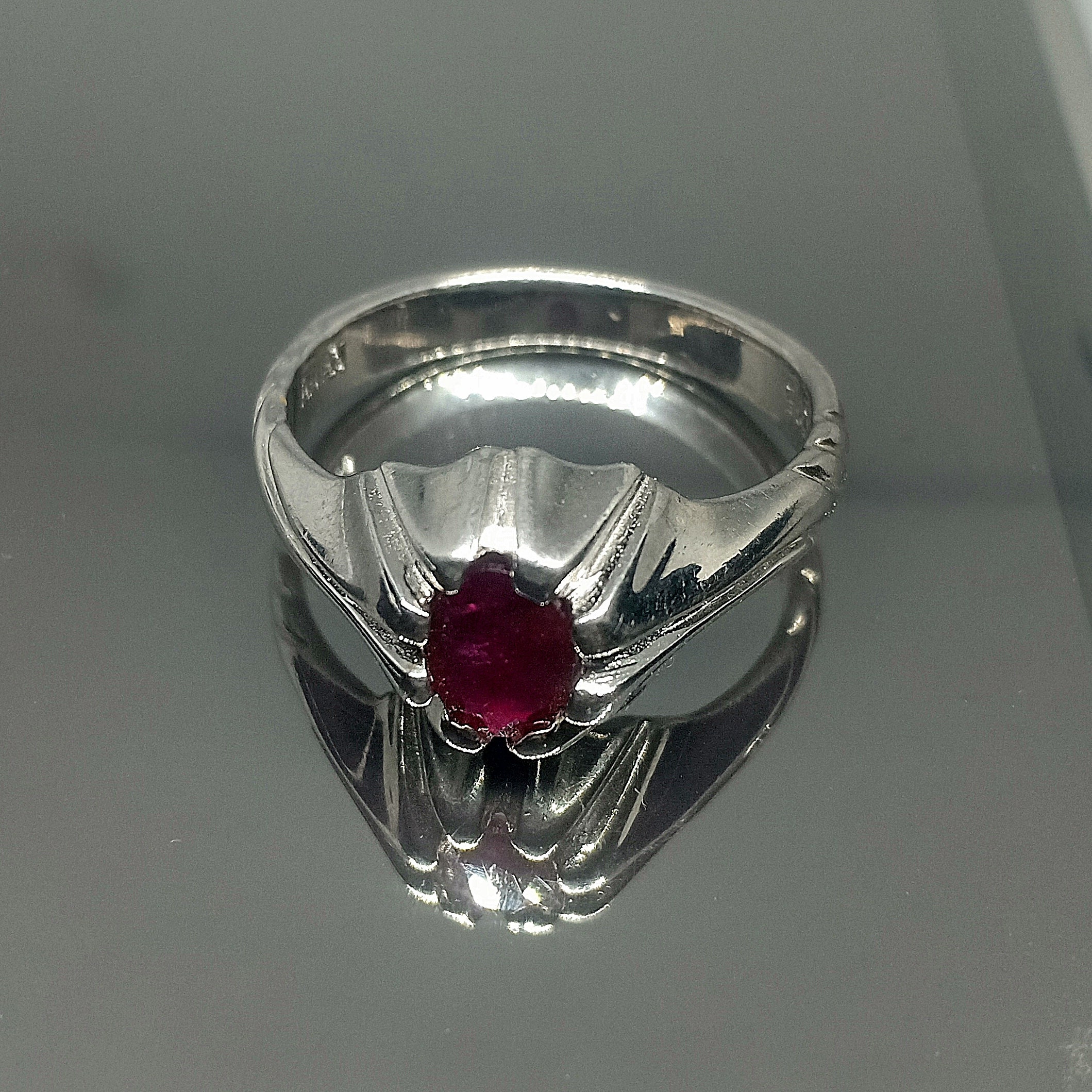 Genuine Ruby Ring for Men Ruby Ring Sterling Silver Single | Etsy