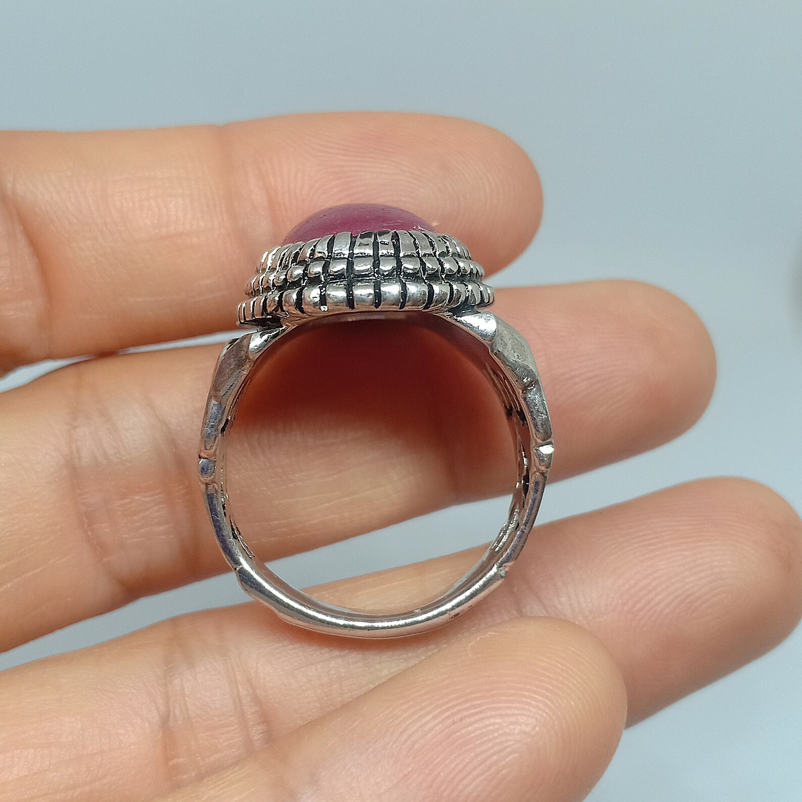 Genuine Ruby Mens Ring Single Genuine Cabochon Gemstone Ruby | Etsy