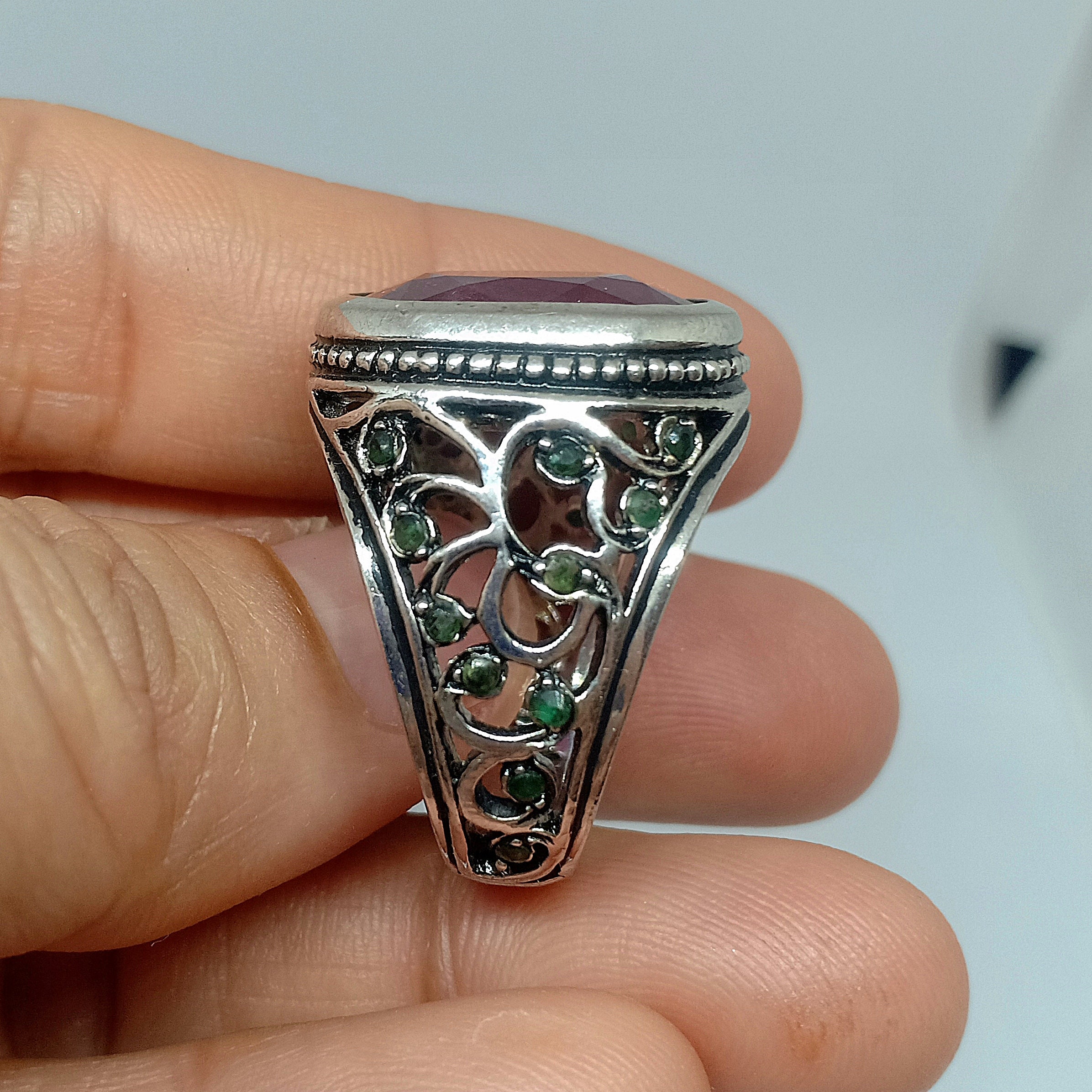 Genuine Ruby Mens Ring Ruby Ring Sterling Silver Single | Etsy