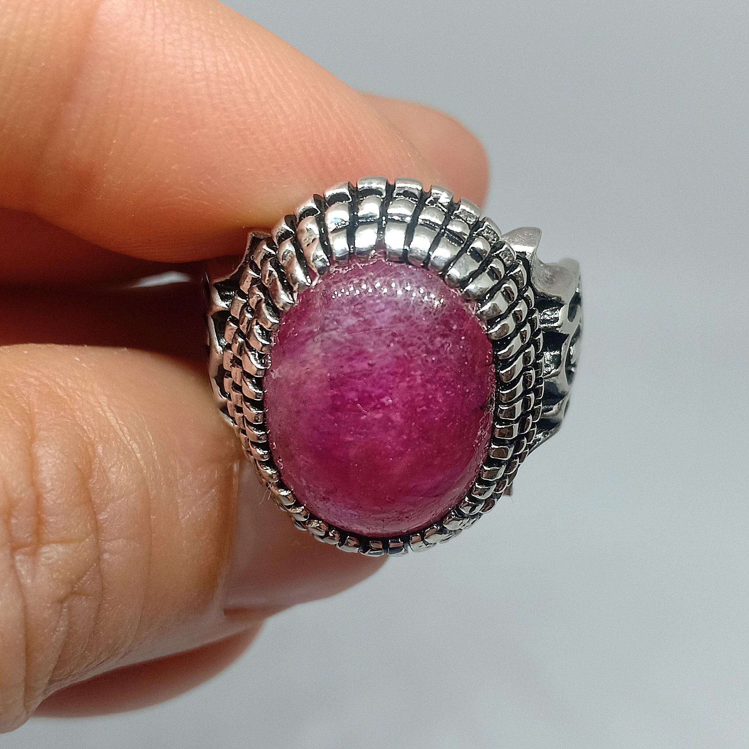 Genuine Ruby Mens Ring Single Genuine Cabochon Gemstone Ruby | Etsy